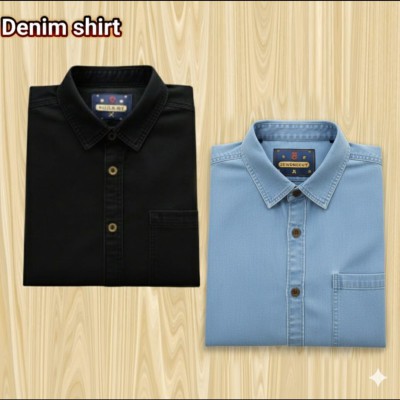 Single pocket denim shirt for man 2pcs