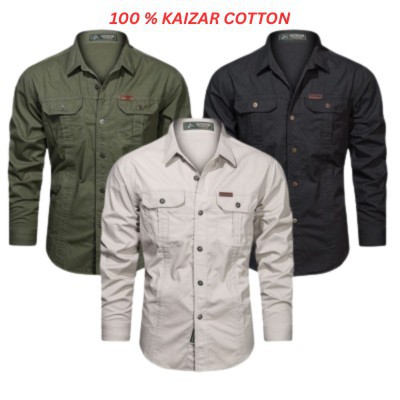Long sleeve panel shirt for man 3pcs