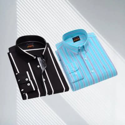 Full Sleeve check Formal Shirt for man 2pcs