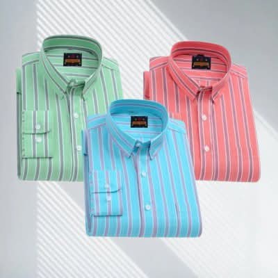 Full Sleeve check Formal Shirt for man 3pcs
