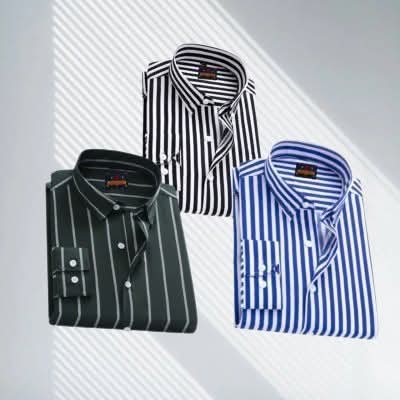 Full Sleeve check Formal Shirt for man 3pcs