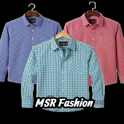 Full Sleeve check Formal Shirt for man 3pcs